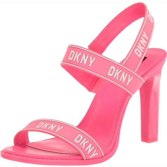 DKNY Pink Logo Slingbacks Size 9 - Picture 2 of 15